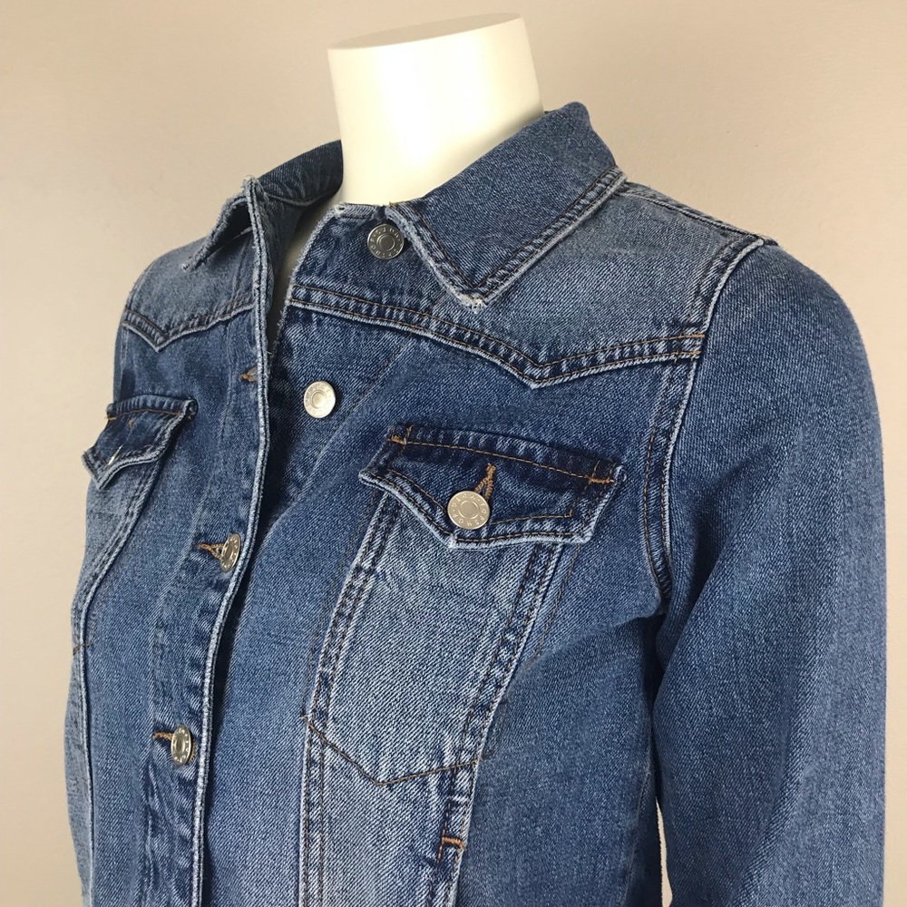 Jupe Moto En Denim Topshop Femme - Taille 25 Pouces (XS), Courte, Style A-Line